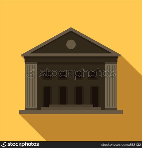Old courthouse icon. Flat illustration of old courthouse vector icon for web design. Old courthouse icon, flat style