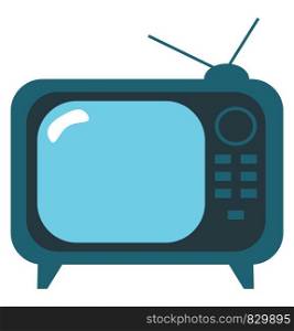 Old fashioned box television set vector or color illustration