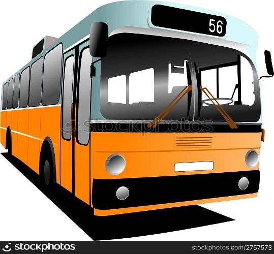 Old fashioned city bus. Tourist coach. Vector illustration