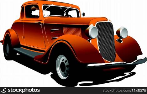 Old fashioned rarity car. Vector illustration