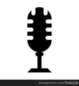 Old-fashioned recording mic, icon on isolated background
