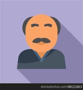 Old father icon flat vector. Adult generation. Stage growth. Old father icon flat vector. Adult generation