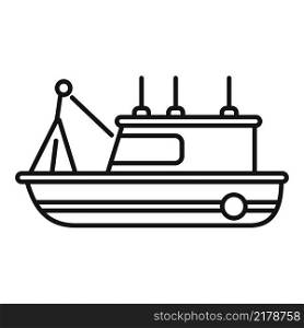 Old fishing boat icon outline vector. Sea ship. Marine vessel. Old fishing boat icon outline vector. Sea ship