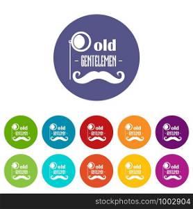 Old gentlemen icons color set vector for any web design on white background. Old gentlemen icons set vector color