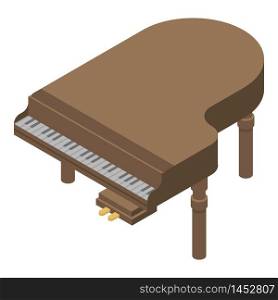 Old grand piano icon. Isometric of old grand piano vector icon for web design isolated on white background. Old grand piano icon, isometric style