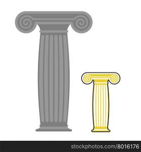 Old greek column. Vector illustration. Ancient stone high post&#xA;