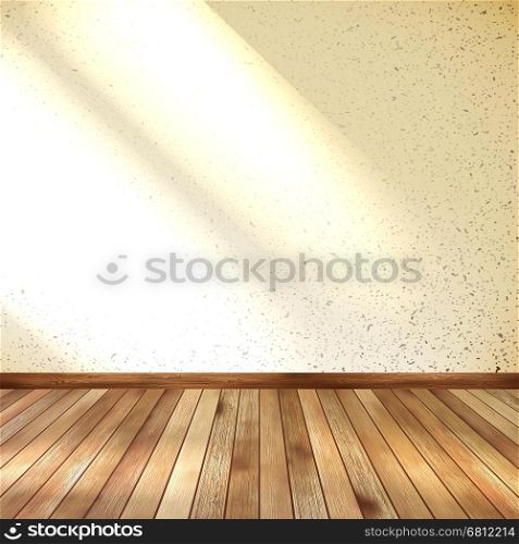 Old grunge interior, wooden floor. EPS 10 vector
