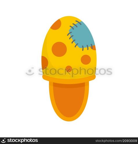 Old home slipper icon. Flat illustration of old home slipper vector icon isolated on white background. Old home slipper icon flat isolated vector