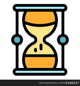 Old hourglass icon outline vector. Digital timer. Schedule deadline color flat. Old hourglass icon vector flat