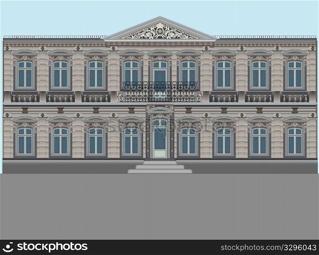 old house, abstract vector art illustration