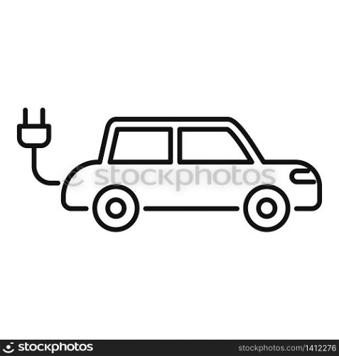 Old hybrid car icon. Outline old hybrid car vector icon for web design isolated on white background. Old hybrid car icon, outline style