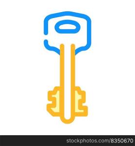 old key color icon vector. old key sign. isolated symbol illustration. old key color icon vector illustration