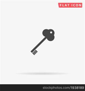 Old Key flat vector icon. Glyph style sign. Simple hand drawn illustrations symbol for concept infographics, designs projects, UI and UX, website or mobile application.. Old Key flat vector icon