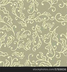 Old lace background floral ornament. Vector texture.