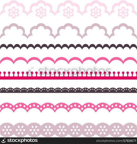 Old lace ribbons abstract ornament. Vector texture.