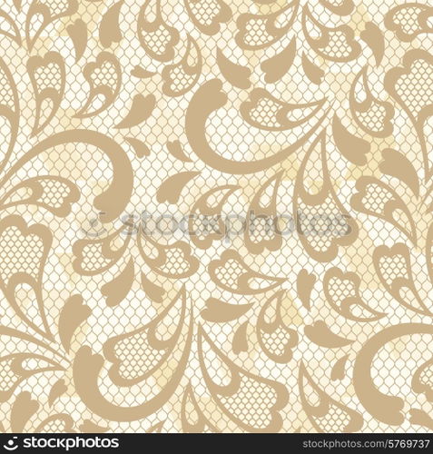 Old lace seamless pattern vector texture.