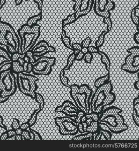 Old lace seamless pattern with ornamental flowers.