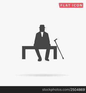 Old Man flat vector icon. Hand drawn style design illustrations.. Old Man flat vector icon. Hand drawn style design illustrations