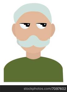 Old man looking, illustration, vector on white background.