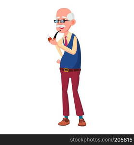 Old Man Poses Vector. Elderly People. Senior Person. Aged. Active ...