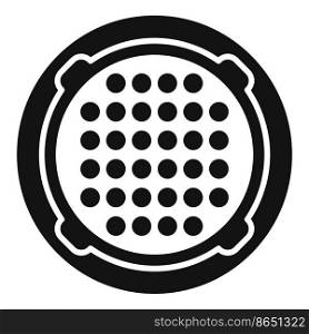 Old manhole icon simple vector. Sewer lid. Circle metal. Old manhole icon simple vector. Sewer lid