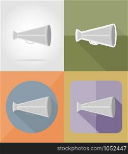 old megaphone flat icons vector illustration isolated on background