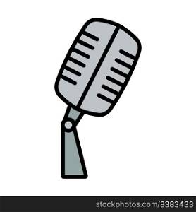 Old Microphone Icon. Editable Bold Outline With Color Fill Design. Vector Illustration.