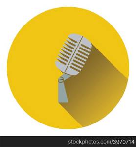 Old microphone icon. Flat design. Vector illustration.