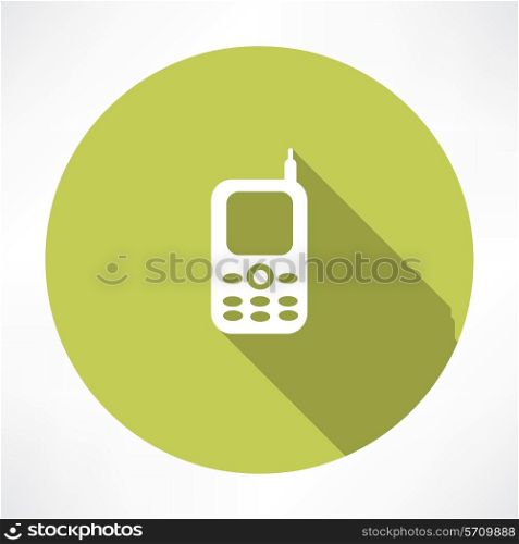 Old mobile phone. Flat modern style vector illustration