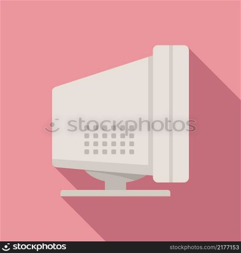 Old monitor icon flat vector. Computer display. Frame technology. Old monitor icon flat vector. Computer display