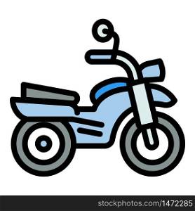 Old motorbike icon. Outline old motorbike vector icon for web design isolated on white background. Old motorbike icon, outline style