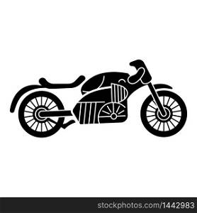Old motorbike icon. Simple illustration of old motorbike vector icon for web design isolated on white background. Old motorbike icon, simple style