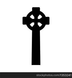 Old murble tombstone with christian cross. Vector illustration.