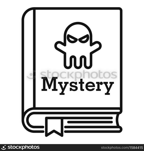 Old mystery book icon. Outline old mystery book vector icon for web design isolated on white background. Old mystery book icon, outline style