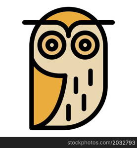 Old owl icon. Outline old owl vector icon color flat isolated. Old owl icon color outline vector