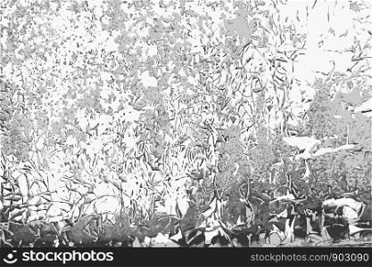 Old paint splatter vector black and white texture background. Grunge scratch wall template for overlay artwork.