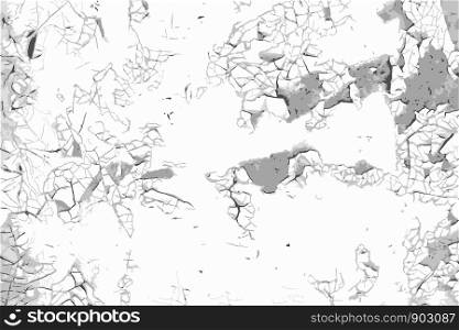 Old paint texture. Grunge vector black and white background template for overlay artwork.