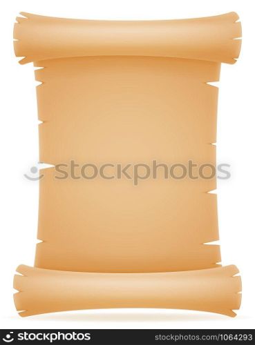 old paper scroll vector illustration isolated on white background