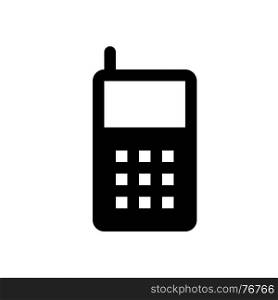 old phone with antenna, icon on isolated background