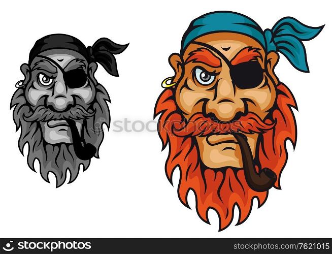 Old pirate captain head for mascot design