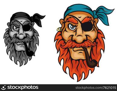 Old pirate captain head for mascot design