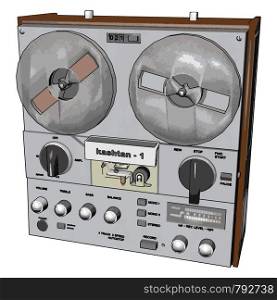 Old radio recorder, illustration, vector on white background.