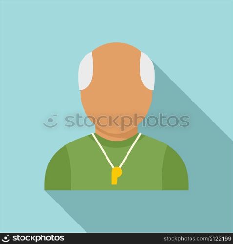 Old referee icon flat vector. Judge player. Sport game. Old referee icon flat vector. Judge player