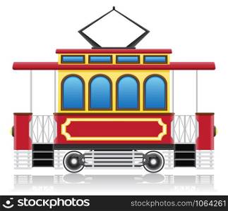 old retro tram vector illustration isolated on white background