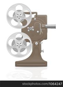 old retro vintage movie film projector vector illustration isolated on white background