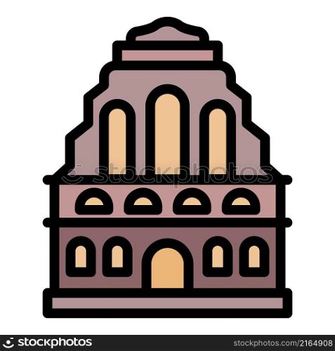 Old Riga building icon. Outline old Riga building vector icon color flat isolated. Old Riga building icon color outline vector
