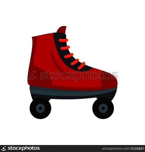 Old roller skates icon. Flat illustration of old roller skates vector icon for web design. Old roller skates icon, flat style