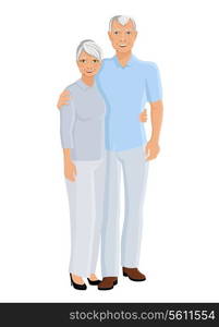 Old senior people family couple full length portrait vector illustration