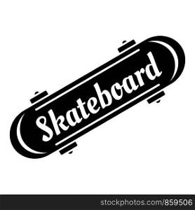 Old skateboard logo. Simple illustration of old skateboard vector logo for web design isolated on white background. Old skateboard logo, simple style