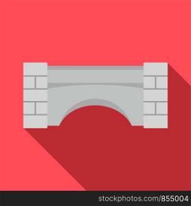 Old stone bridge icon. Flat illustration of old stone bridge vector icon for web design. Old stone bridge icon, flat style